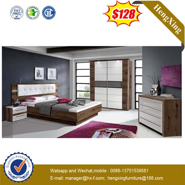 Modern King Size Bed Wooden Home Hotel Bedroom Furniture
