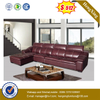 Dark Brown Living Room Furniture Leather Corner Sofa with Coffee Table For Home 