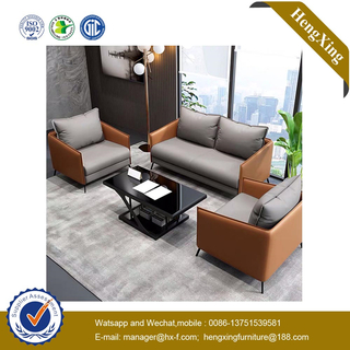 Wooden modern home living room furniture set 1+1+3 Leather sofa set