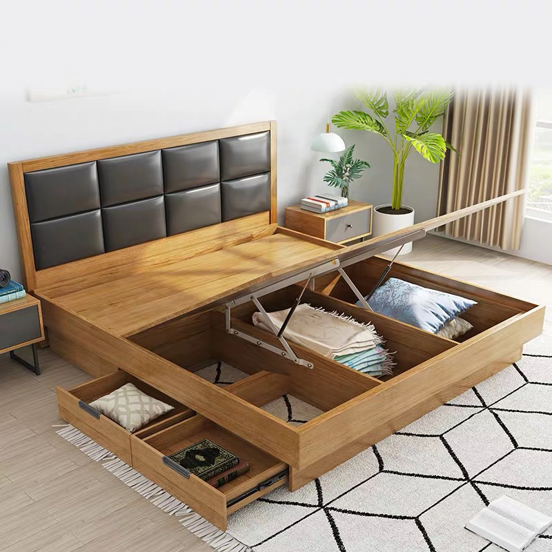 Nordic Simplicity Durable Melamine Bedroom Furniture Queen Size Bed Bedroom Set