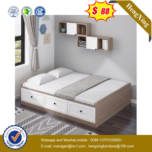 Chinese Modern Wooden School Dormitory Bedroom Furniture Set Double Kids Bunk Beds with drawer cabinets