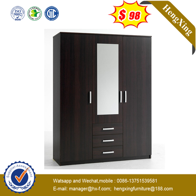 Classic Design Bedroom Furniture Wooden Melamine 3 Door Drawer Wardrobe with Mirror