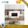 Nordic Style TV Cabinet Living Room Furniture Set TV Stand with Round Coffee Table 