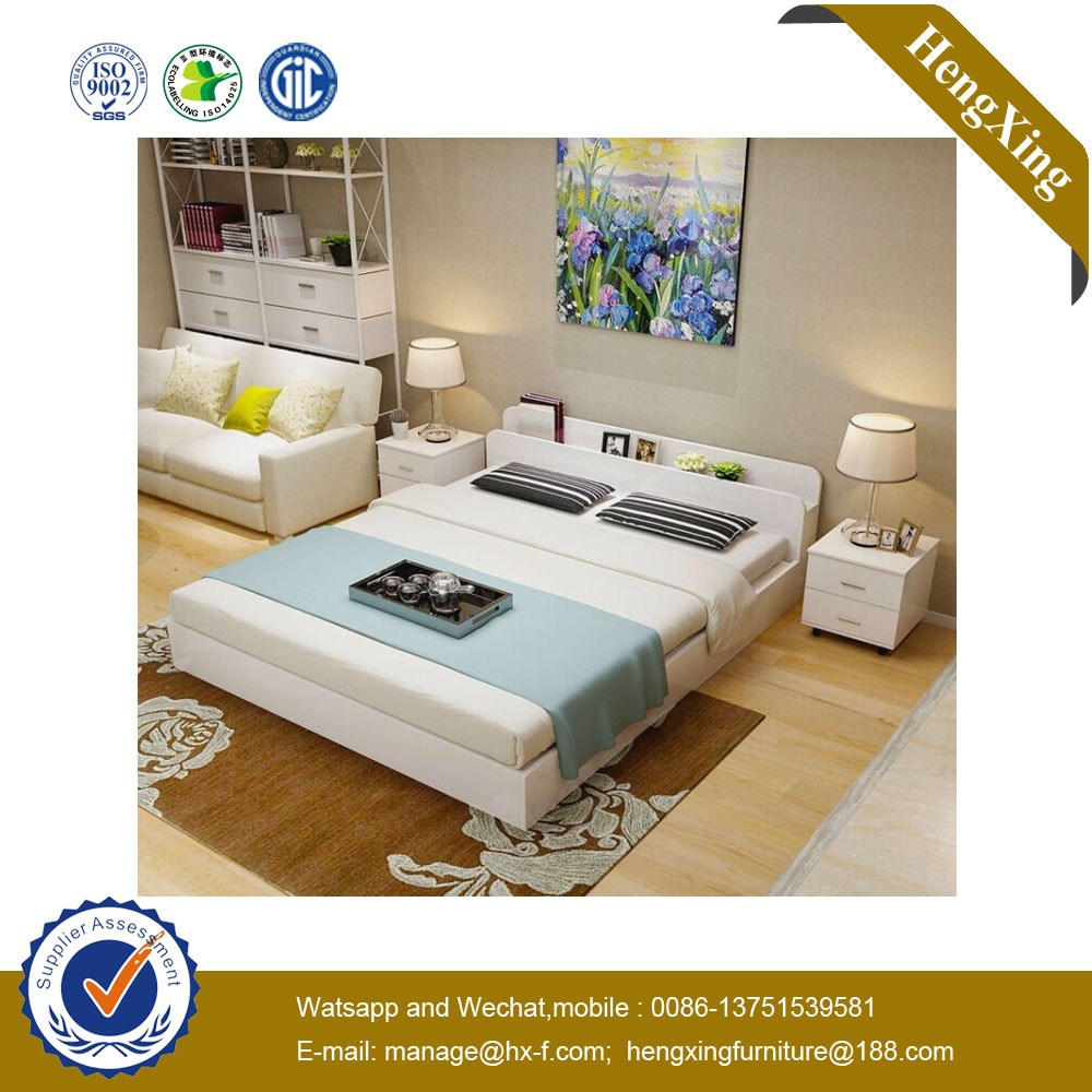 European Modern Style Fabric Solid Wood Home Double King Size Bedroom Set Living Room Furniture Bedroom Bed